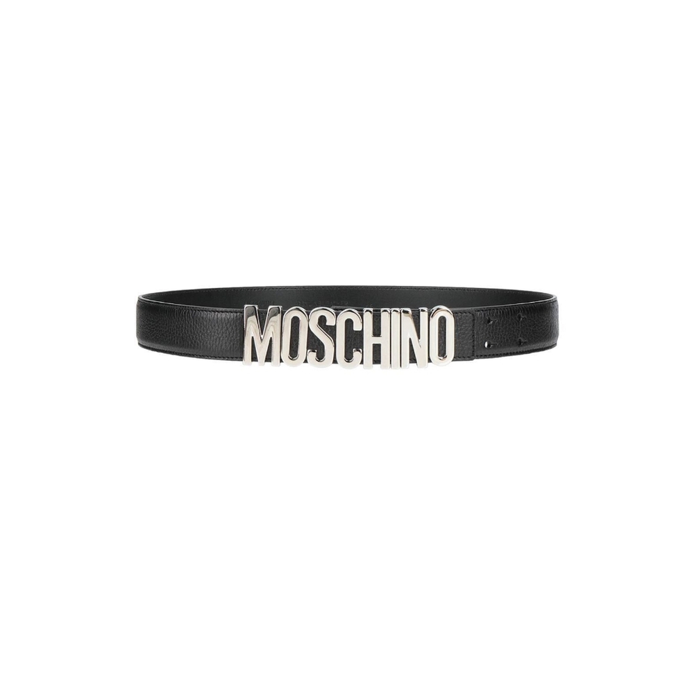 Moschino Black Leather Belt Size 14 US